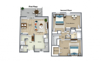The Chatham - 2 bedroom floorplan layout with 1.5 bath and 1197 square feet